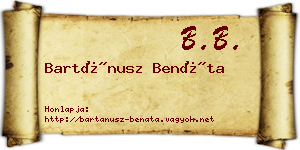 Bartánusz Benáta névjegykártya